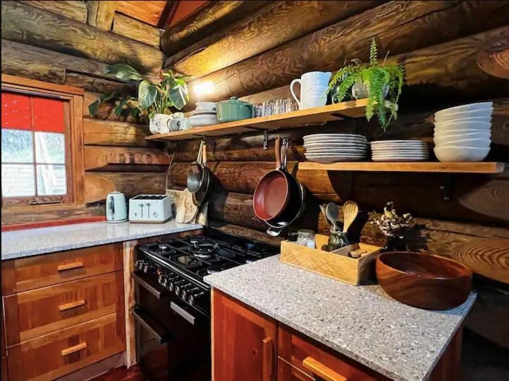 Coromandel Secluded Log Cabin Retreat Hikuai Exterior foto